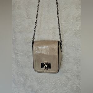 White House Black Market Cream Crossbody Bag